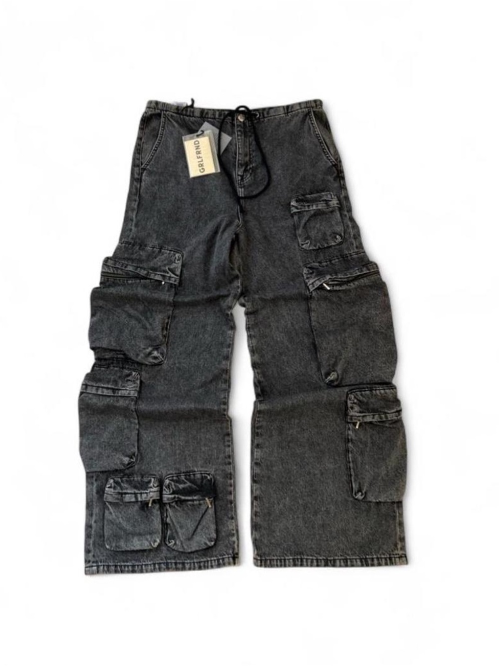 NWT GRLFRND Wide-leg Cargo x Lindsi Lane Romee Adjustable Drawcord Jeans Medium